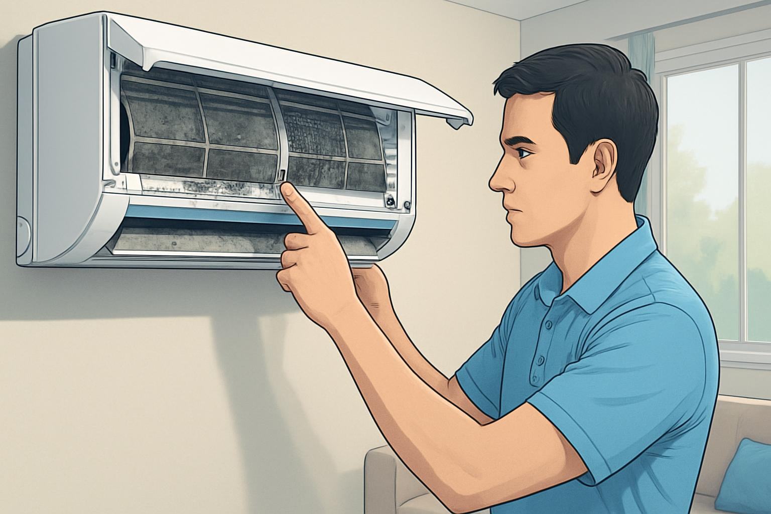 คอยล์เย็นแอร์มีฝุ่นและคราบดำสะสมจากภาพหน้างานจริง DoctorAirService